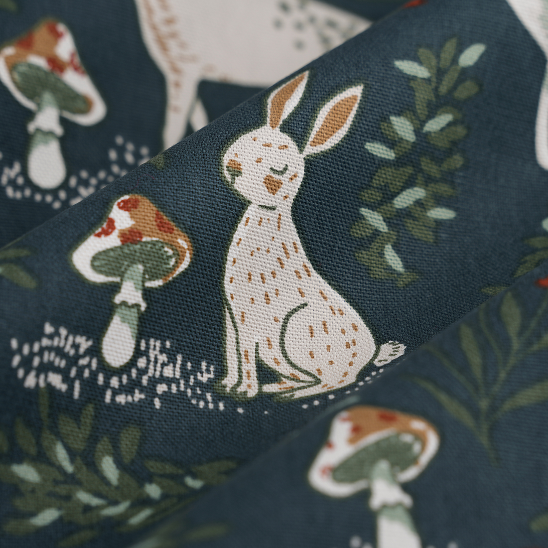 Tissu bachette lapin malin bleu - MT