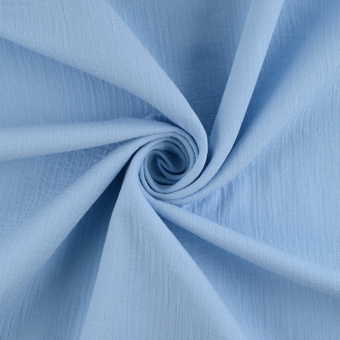 Double gaze piquee uni bleu doux