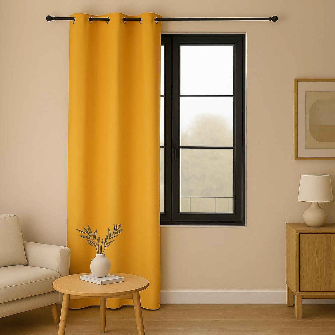 Rideau Milly jaune 140 x 250 cm - MT