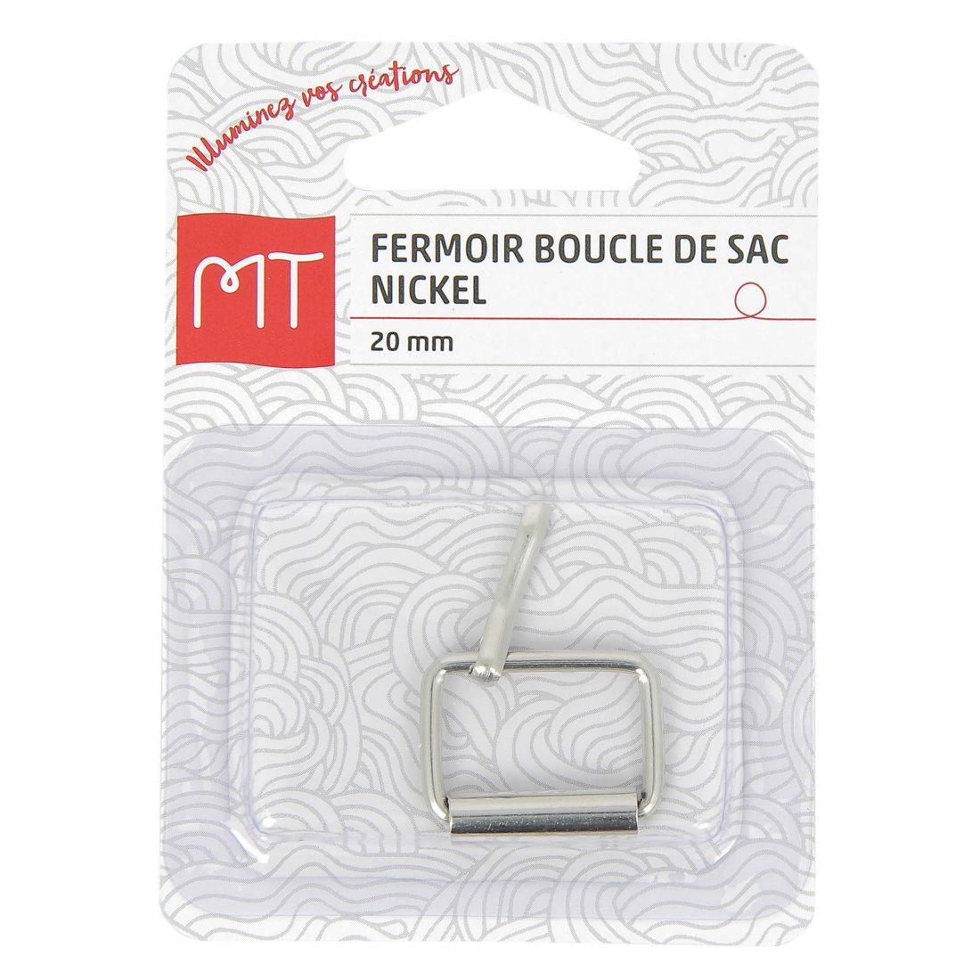 Fermoir boucle de sac argenté 20 mm - MT - Mondial Tissus