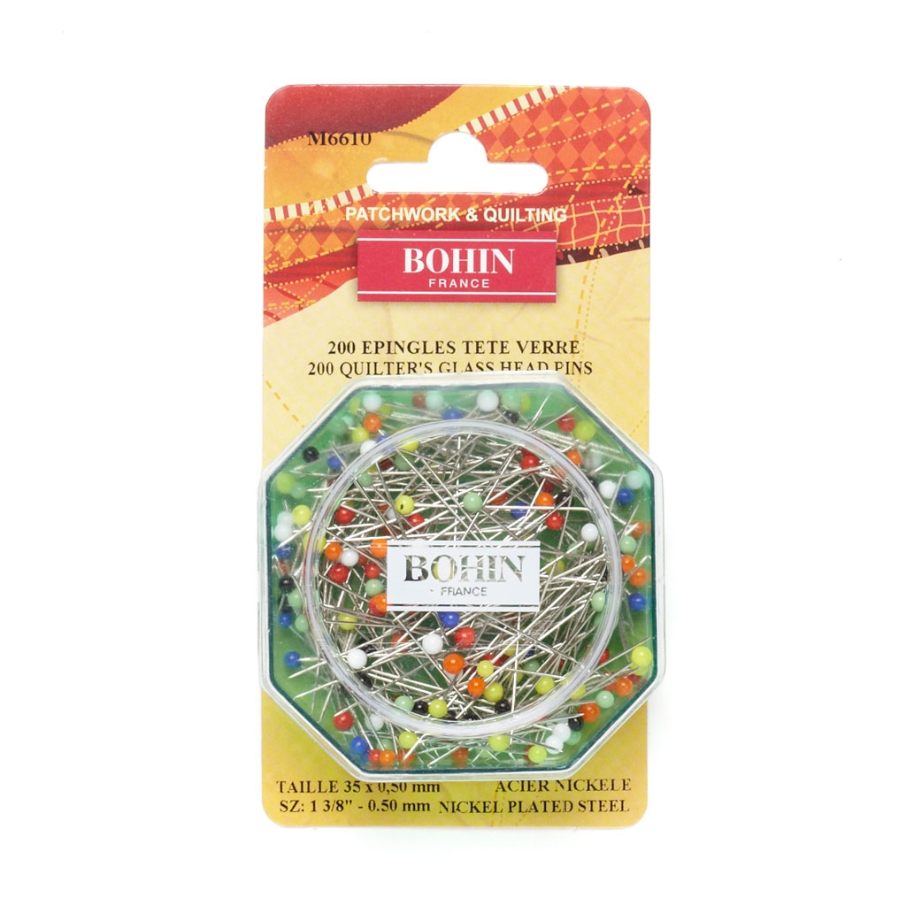 Epingles tête en verre