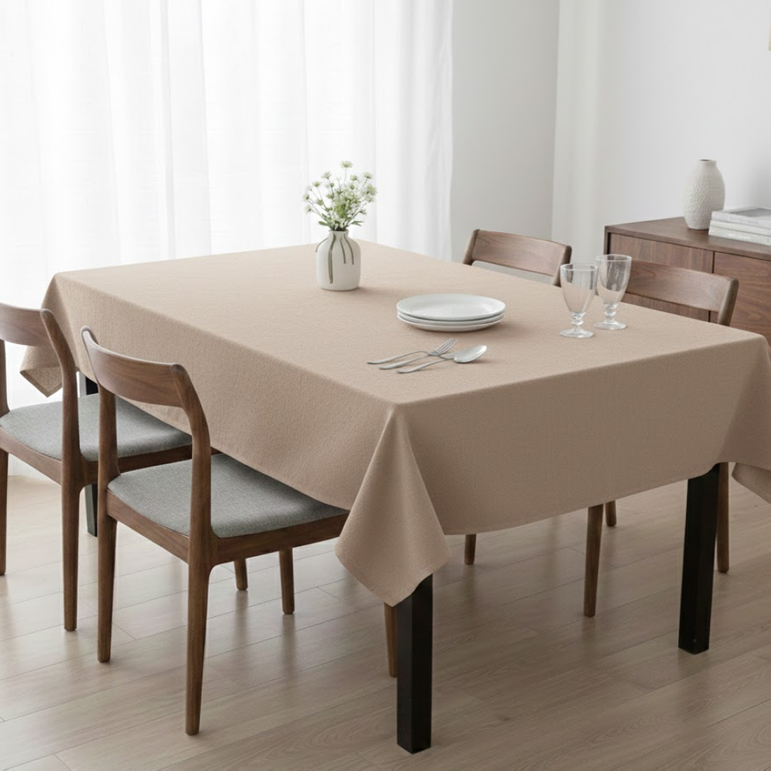 Nappe rectangle crinkle écru 150x250cm - MT
