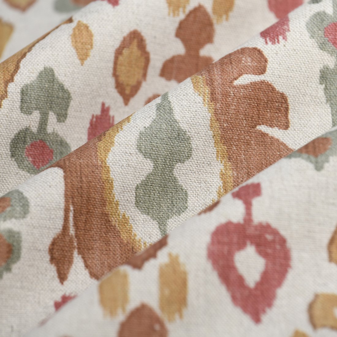 Tissu bachette lin coton Ikat ocre - MT