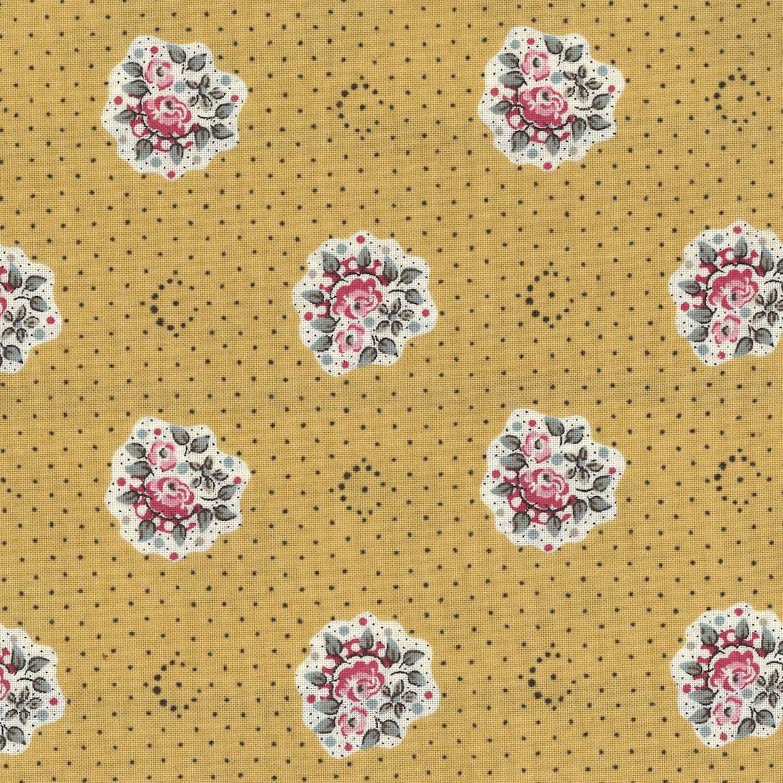 Tissu provençal Maianenco jaune ancien