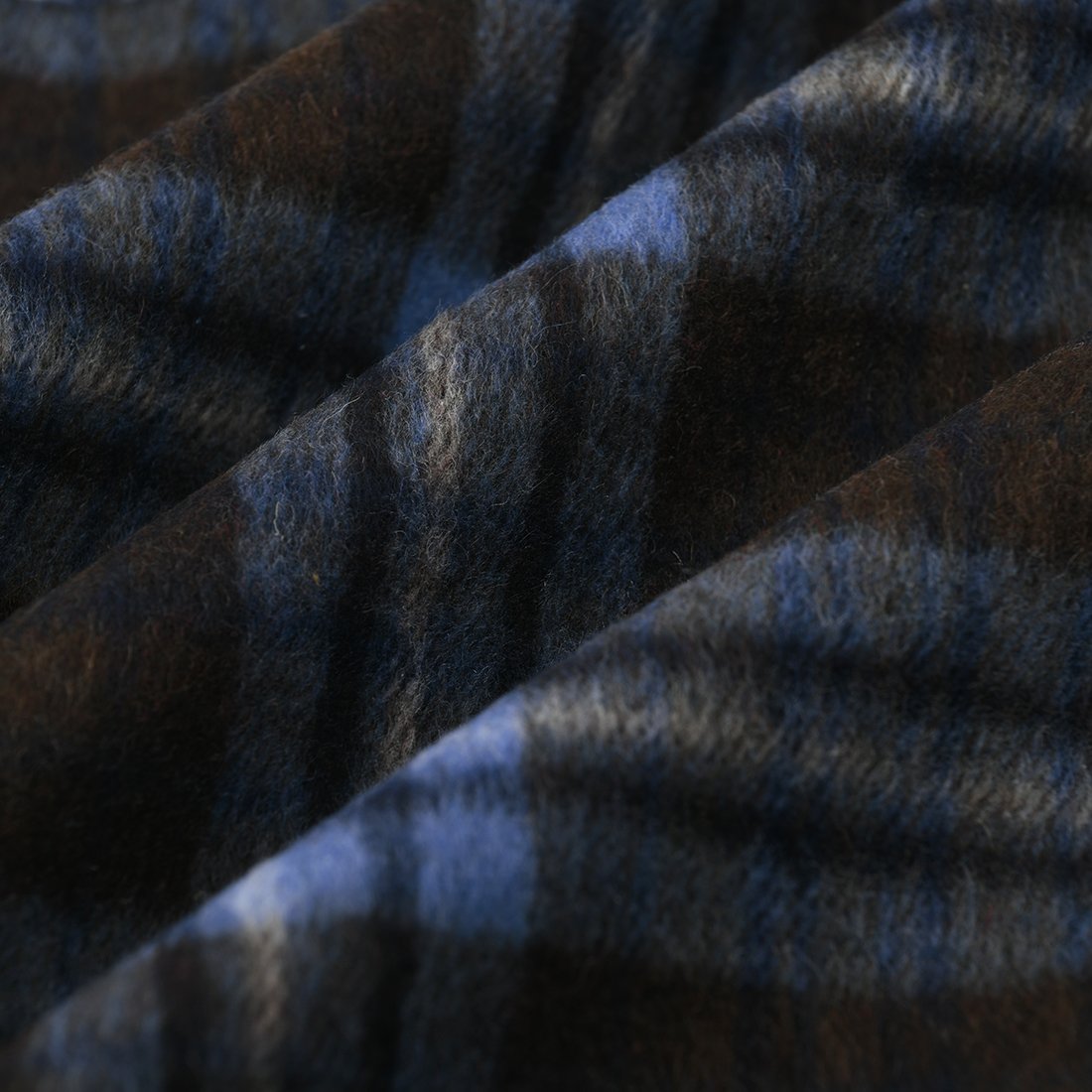 Tissu lainage Tartan brun bleu marine