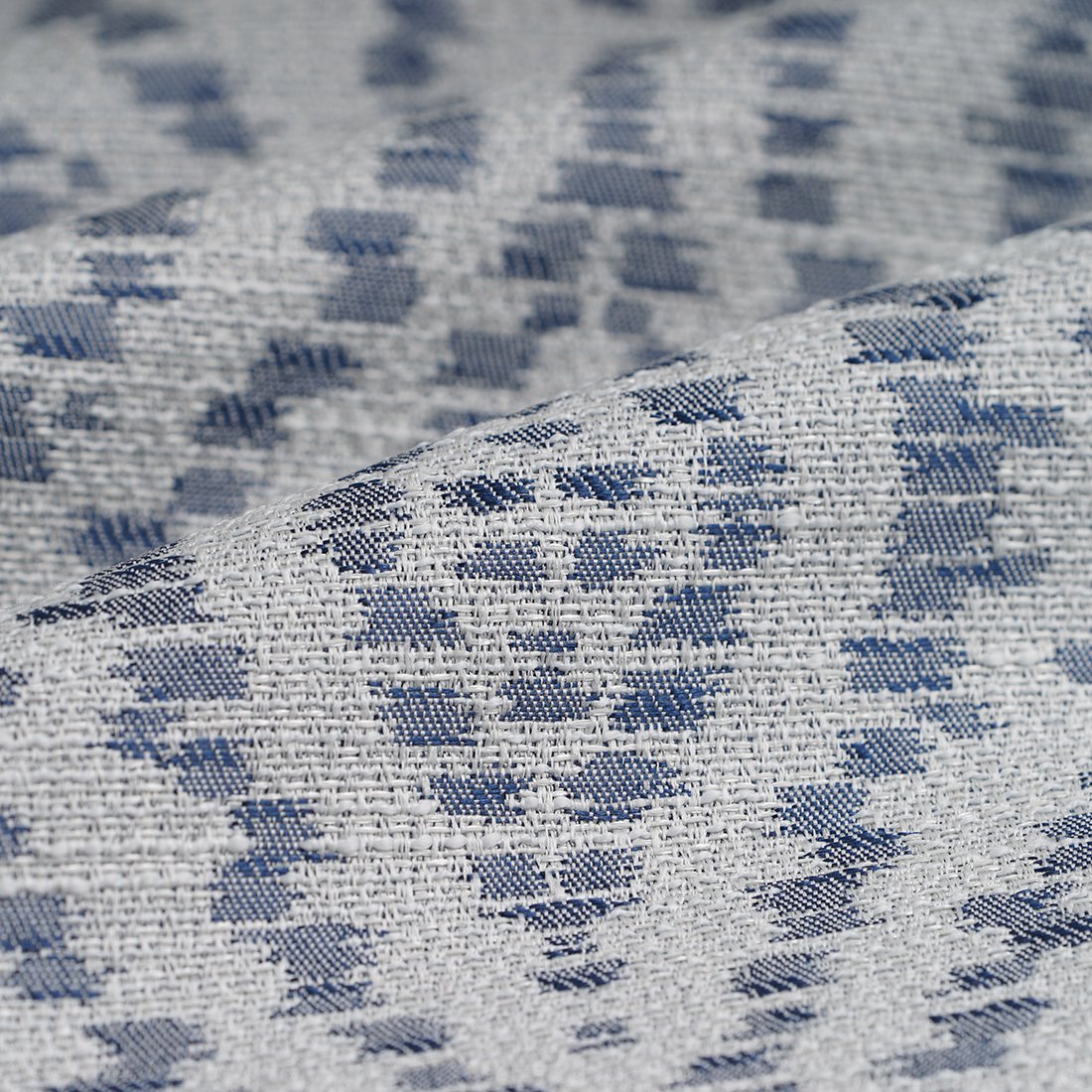 Tissu jacquard Ikat bleu - MT