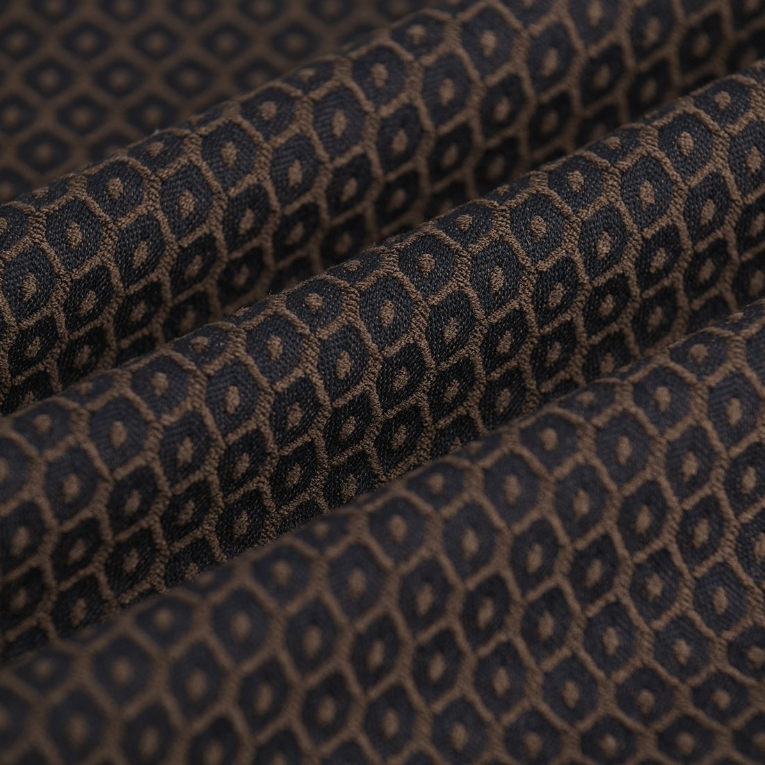 Tissu jacquard géométrique marron