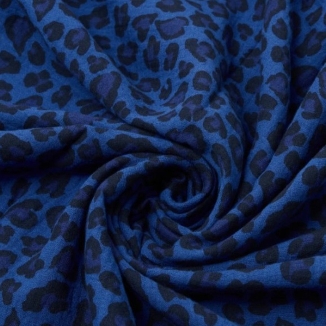Coupon 3m double gaze léopard bleu - Promod Couture - Promod Couture