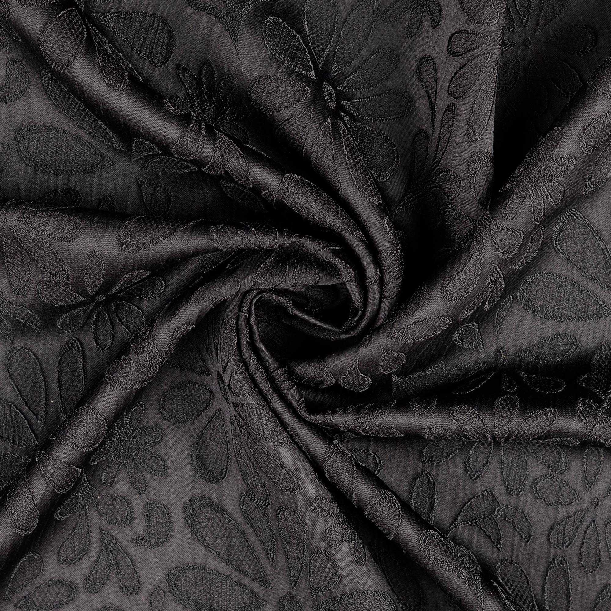 Tissu jacquard satiné imprimé grosse fleur relief