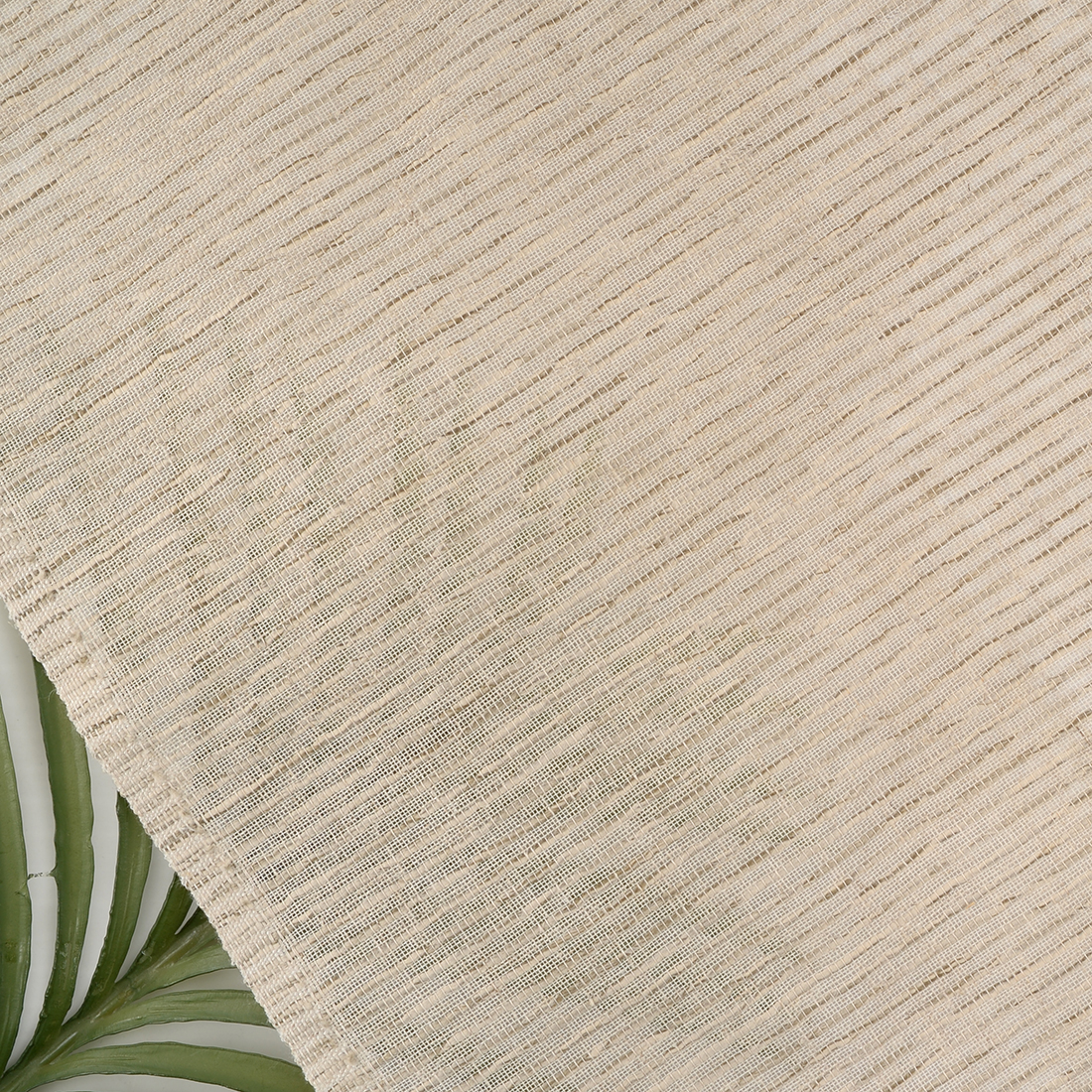 Tissu voilage effet naturel fines rayures goa naturel - Linder