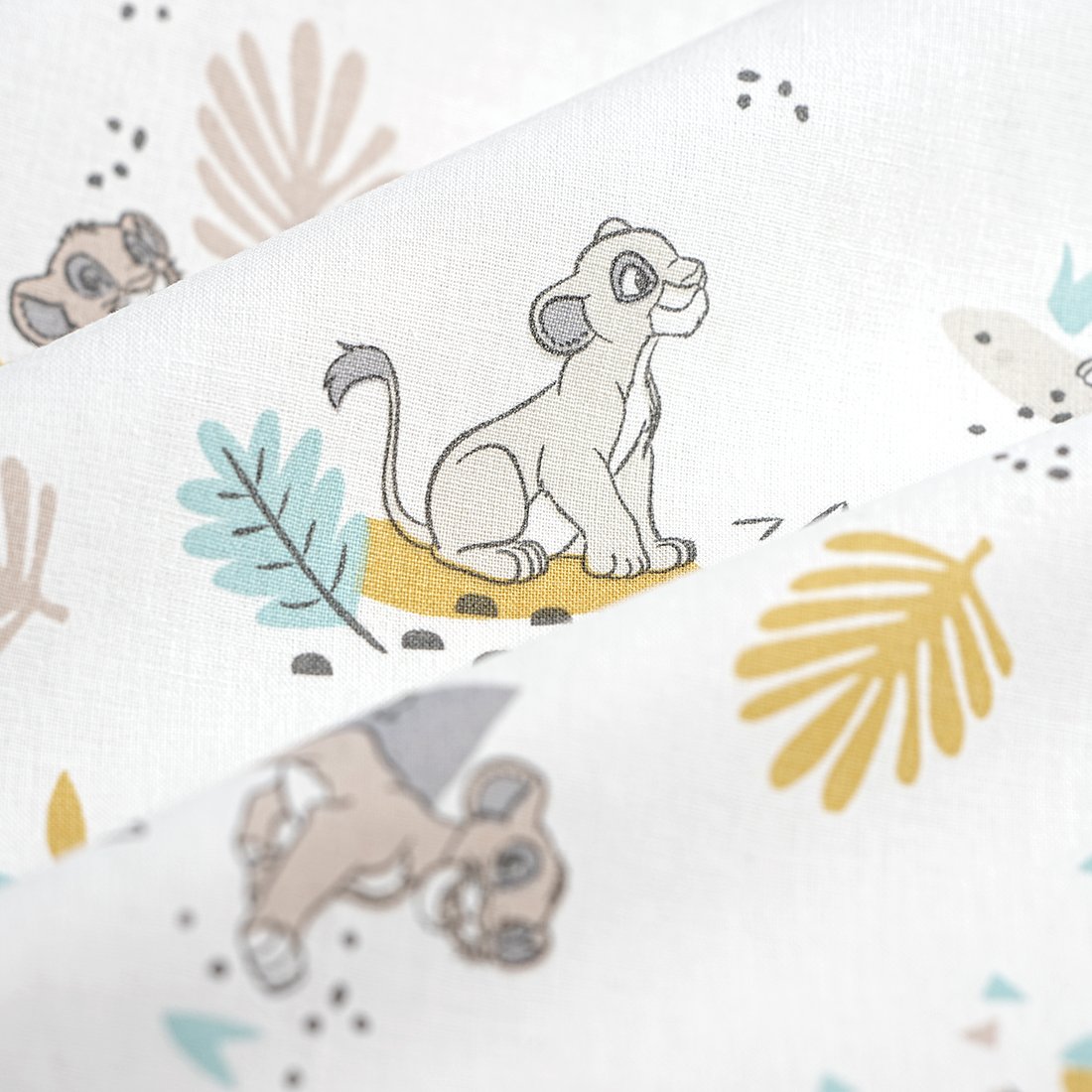 Tissu cretonne Roi lion feuille - MT
