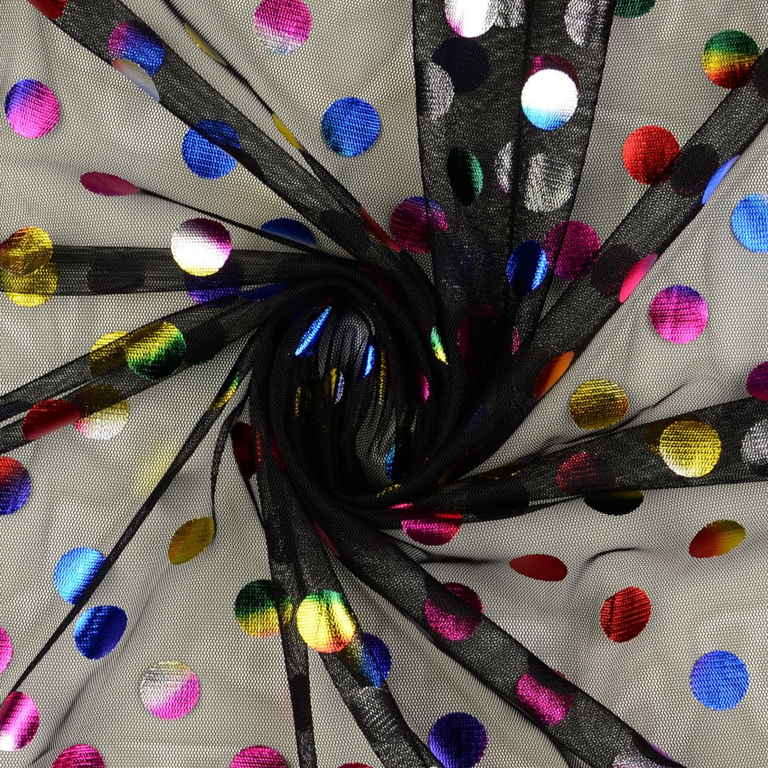 Tulle noir à pois brillant Carnaval