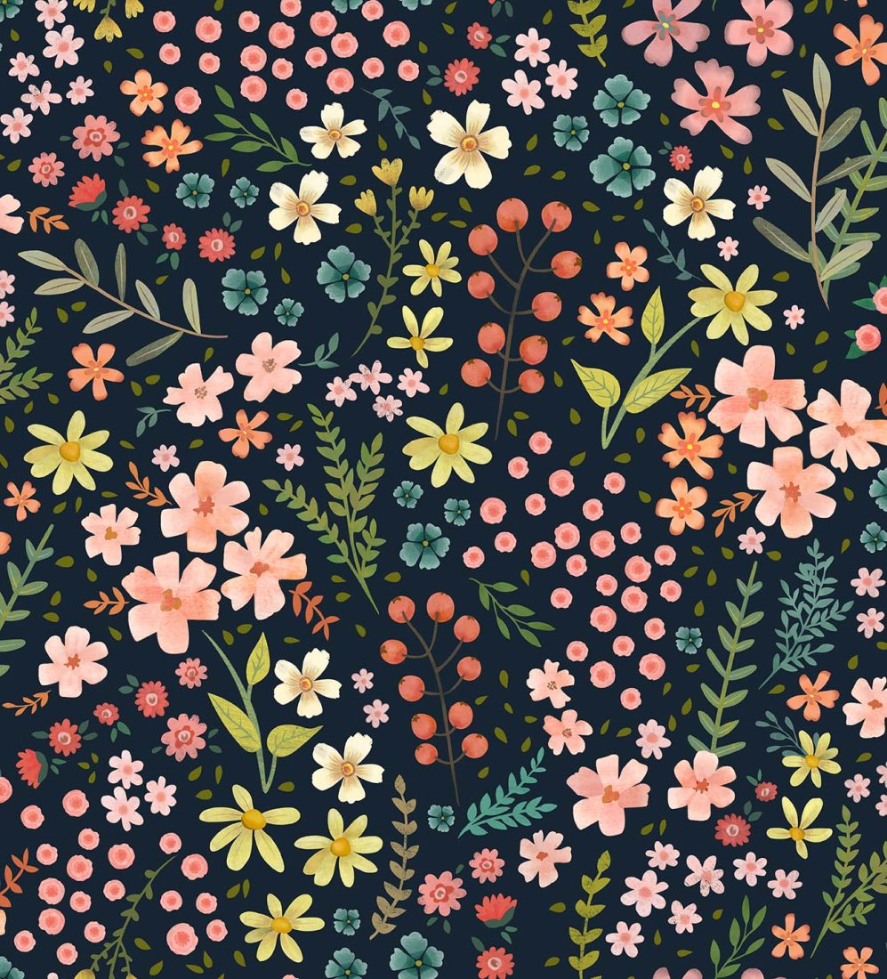 Tissu patchwork floral and springs