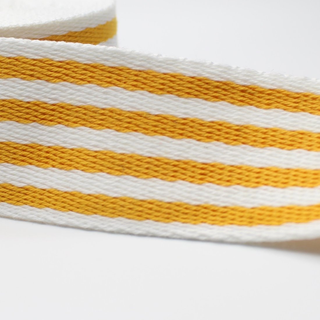 Sangle pour sac rayures bicolores jaune 38 mm