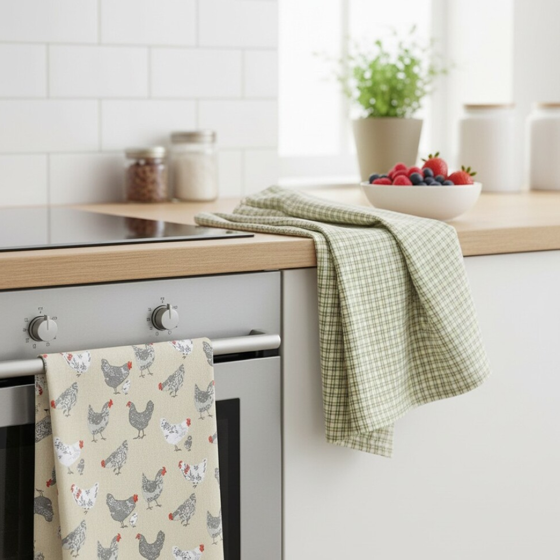 Lot+de+2+torchons+Picoti+et+carreaux+50x70cm+-+MT+-+Mondial+Tissus