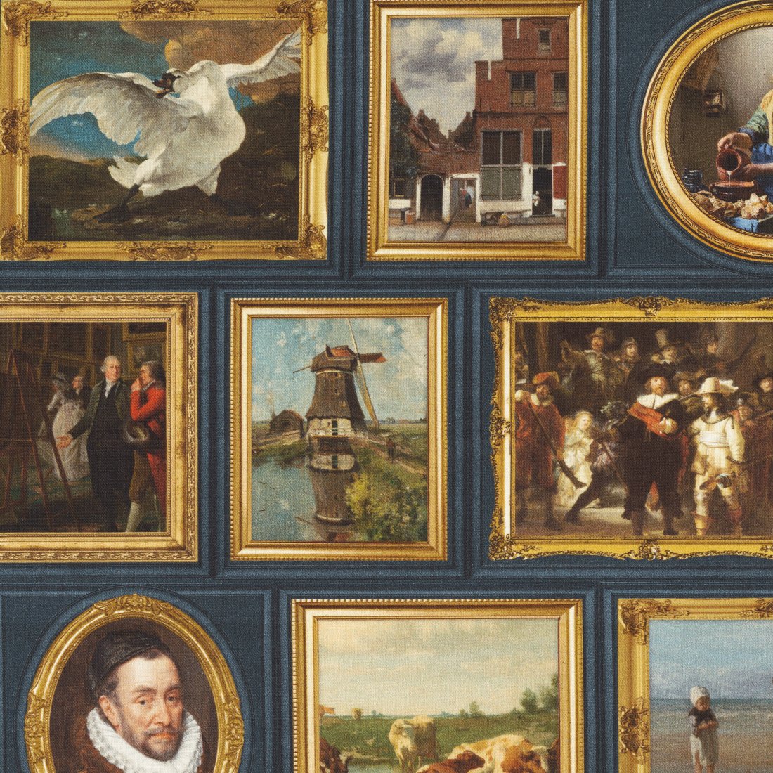 Tissu bachette 100% coton imprimé tableaux musée classiques
