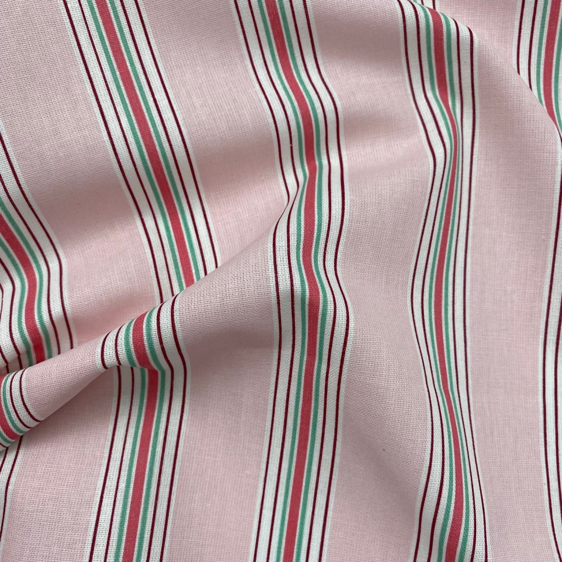 Tissu cretonne imprimé Suzy rayures