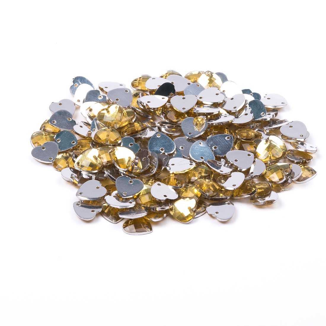 Sequin à coudre coeur or 8x8mm