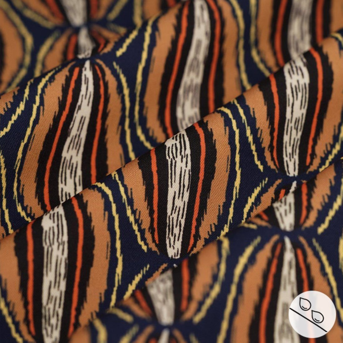 Tissu toile polyester déperlant manioc bleu - MT