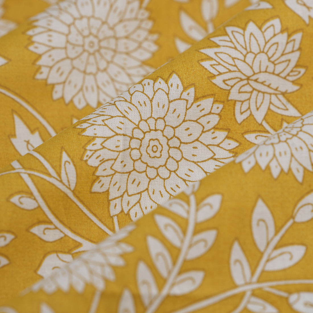 Tissu Voile de coton Dalhia écru safran - MT - Mondial Tissus