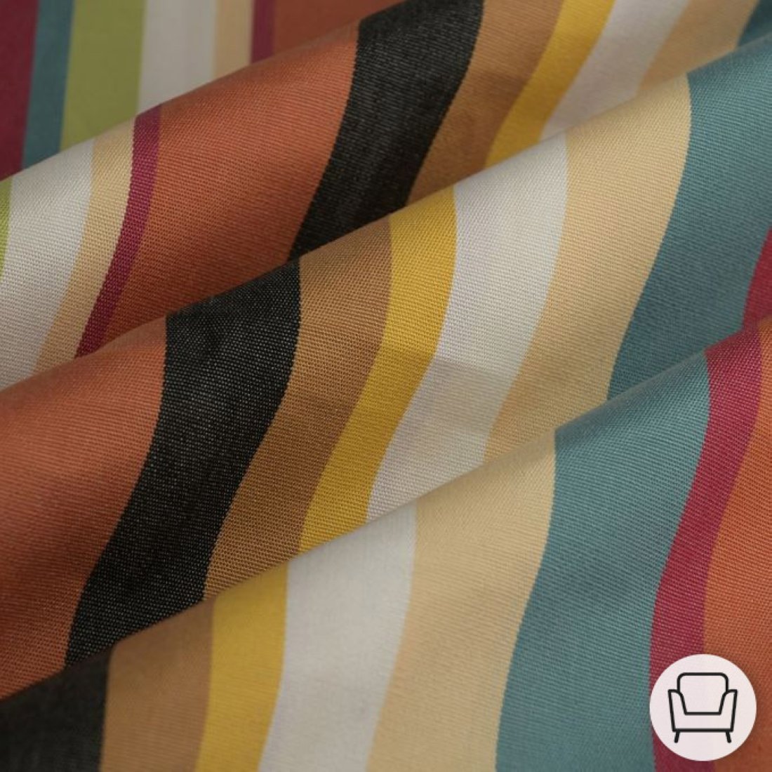 Tissu bâche plein air rayure multicolore 320cm - MT