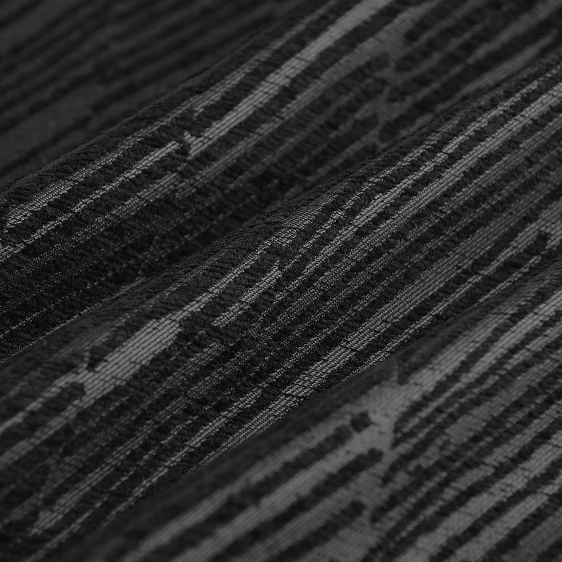 Tissu jacquard fil chenille British noir qualité siège - MT