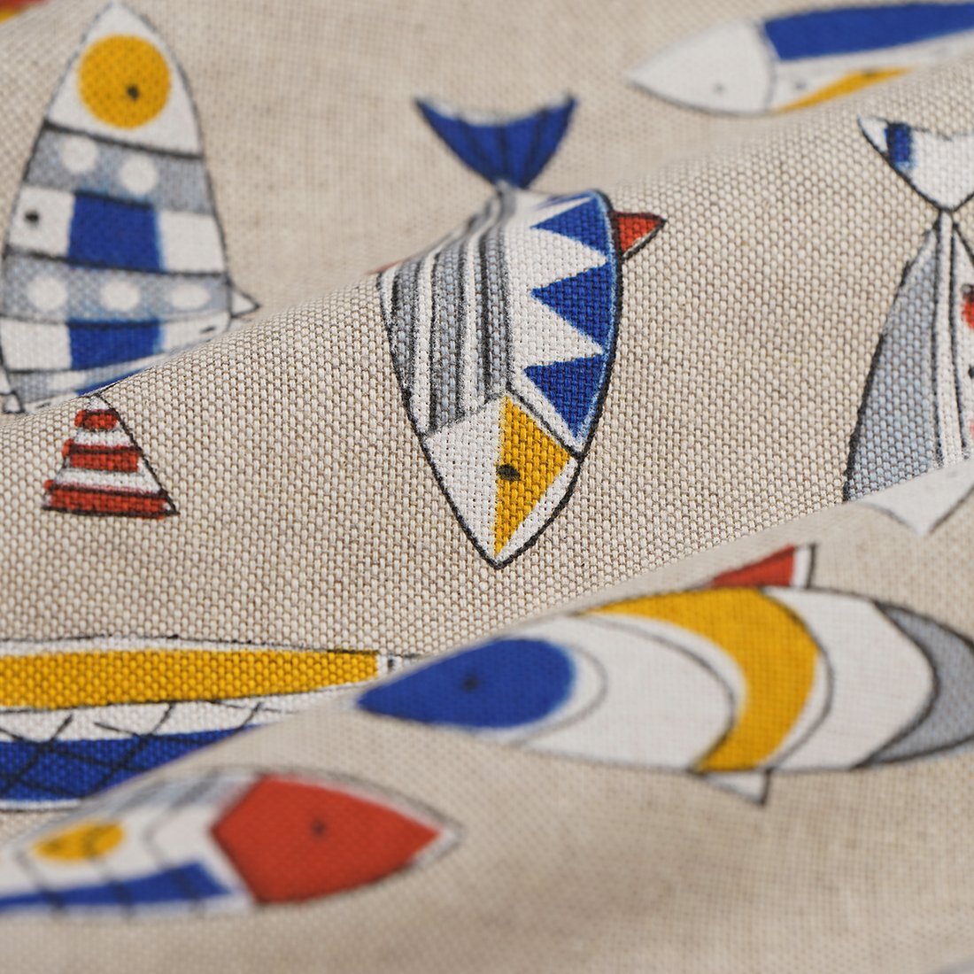 Tissu coton épais sardines Linen - MT