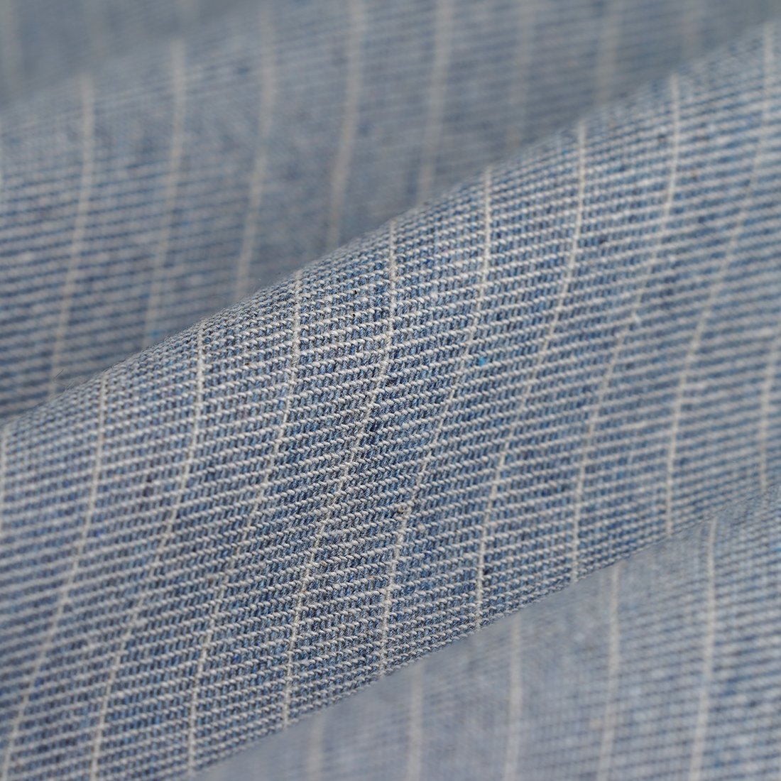 Tissu sergé denim rayures bleu clair - MT