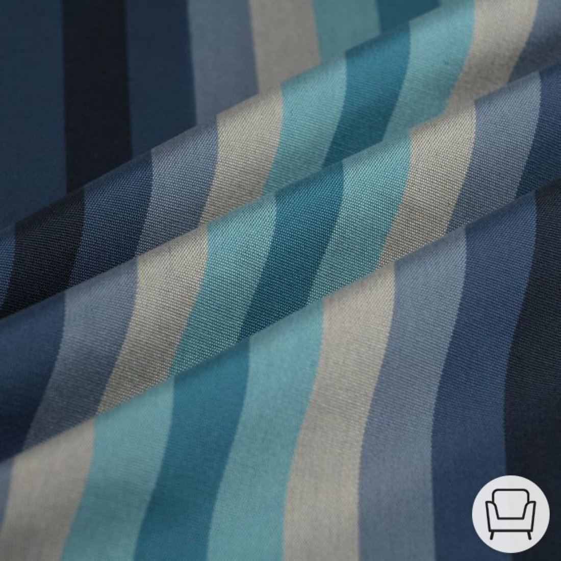 Tissu bâche plein air rayure bleu 320cm - MT