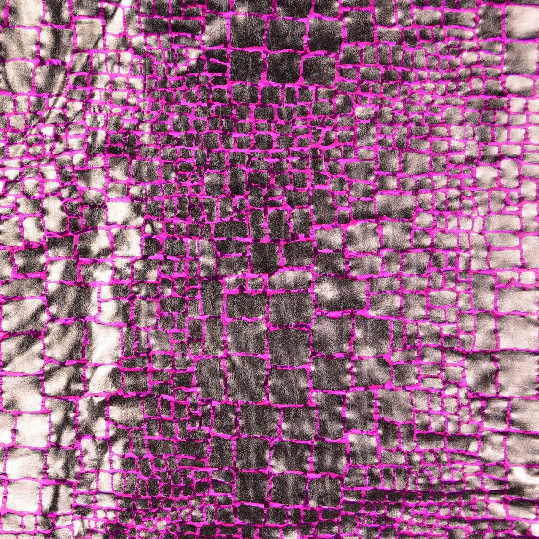 Tissu stretch brillant jersey à effet craquelé rose