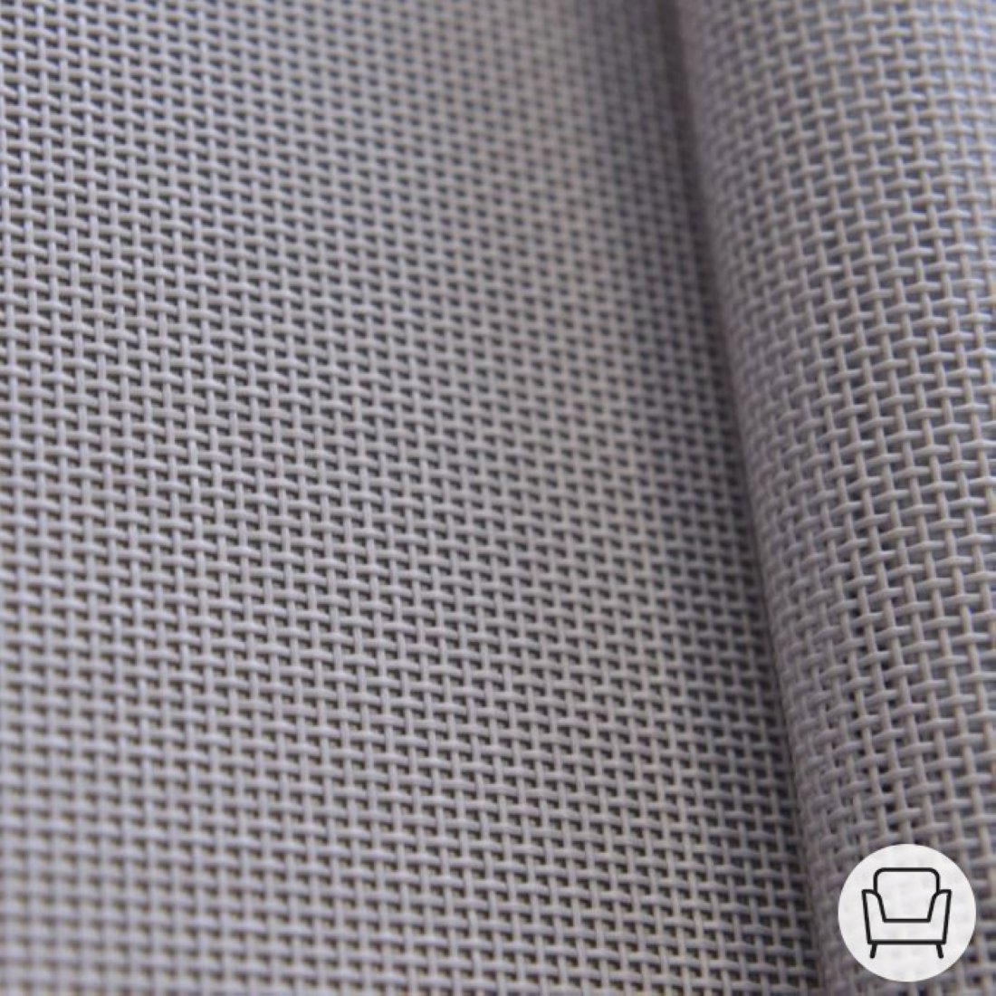 Toile grille ajourée mobilier extérieur PVC - qualité siège - gris souris