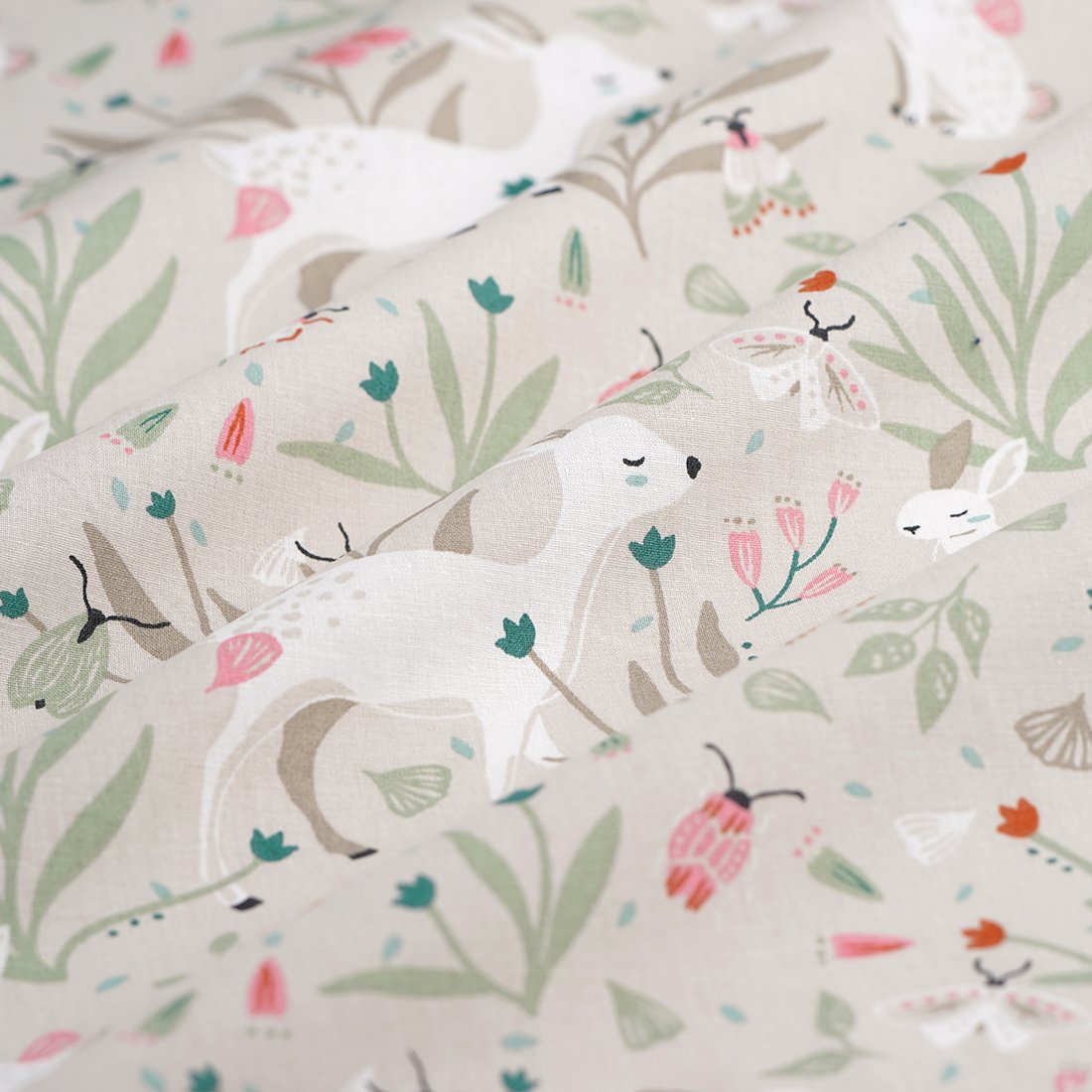 Tissu cretonne chevreau beige - MT