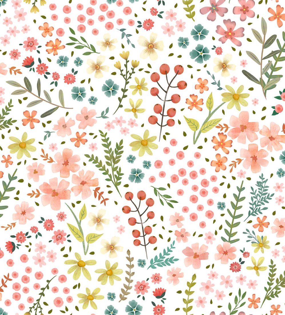 Tissu patchwork floral and springs — vue 3