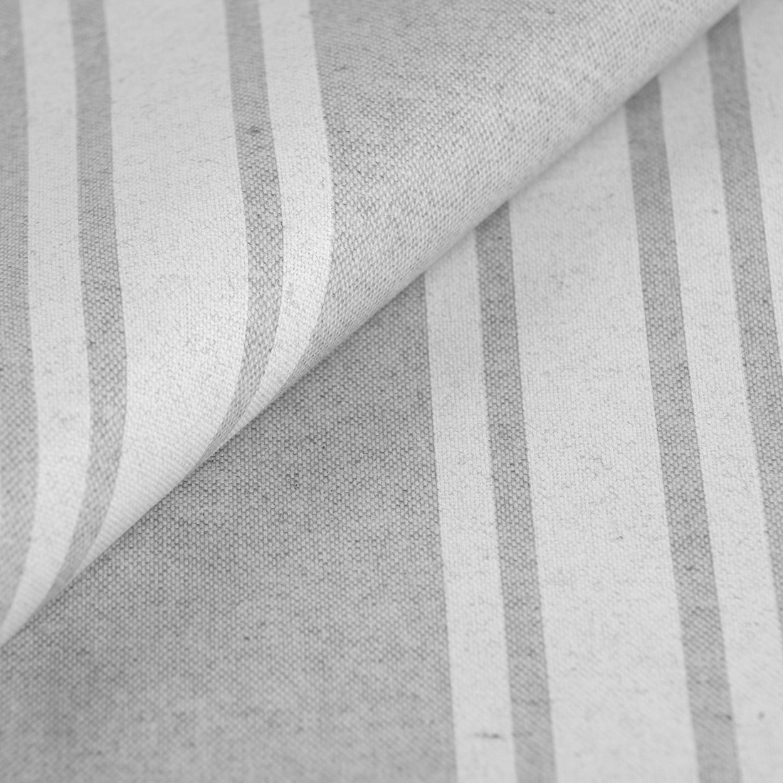 Tissu toile rayure naturel blanc - STOF