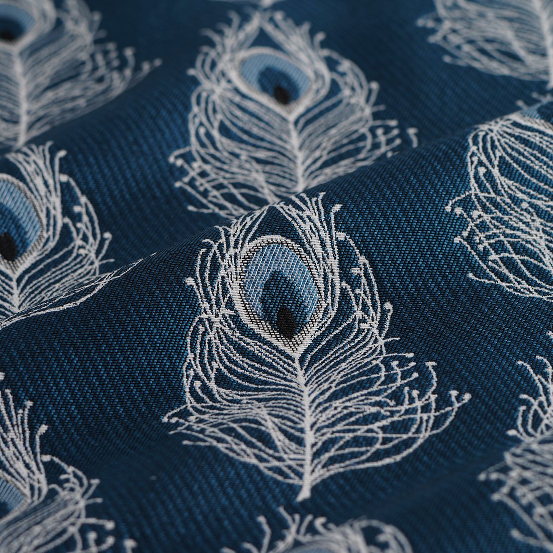 Jacquard plume de paon bleu prusse - usage siege - MT