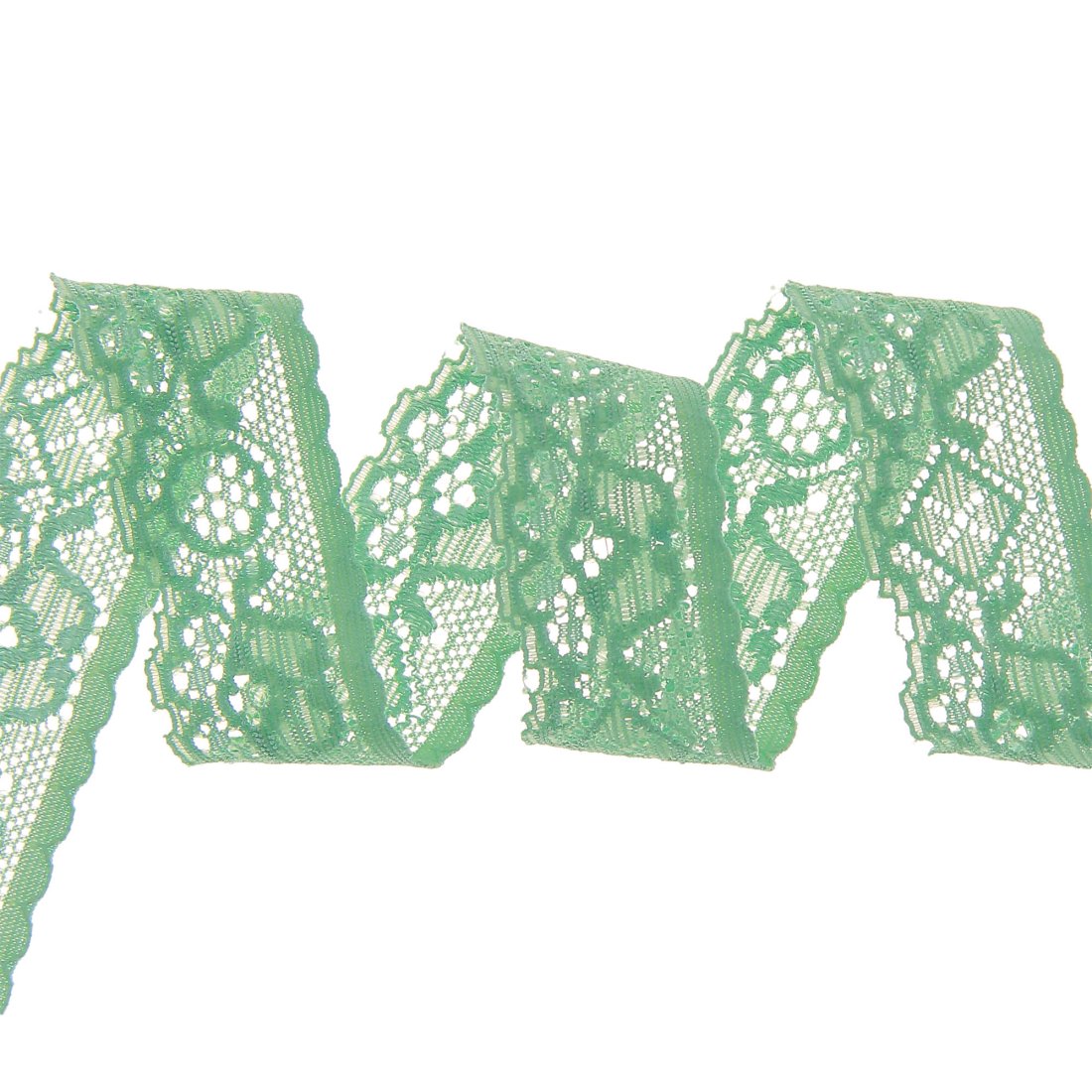 Ruban dentelle nylon élastique turquoise vert 27mm