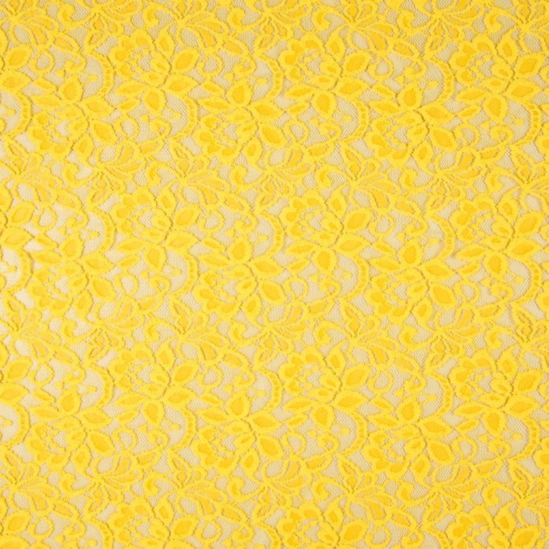 Tissu dentelle jaune floral