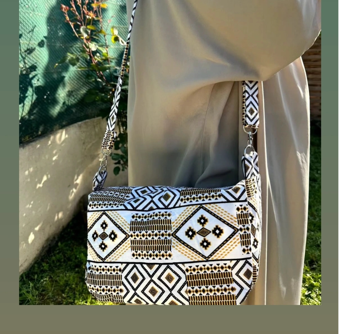 Sac bandoulière motif graphique