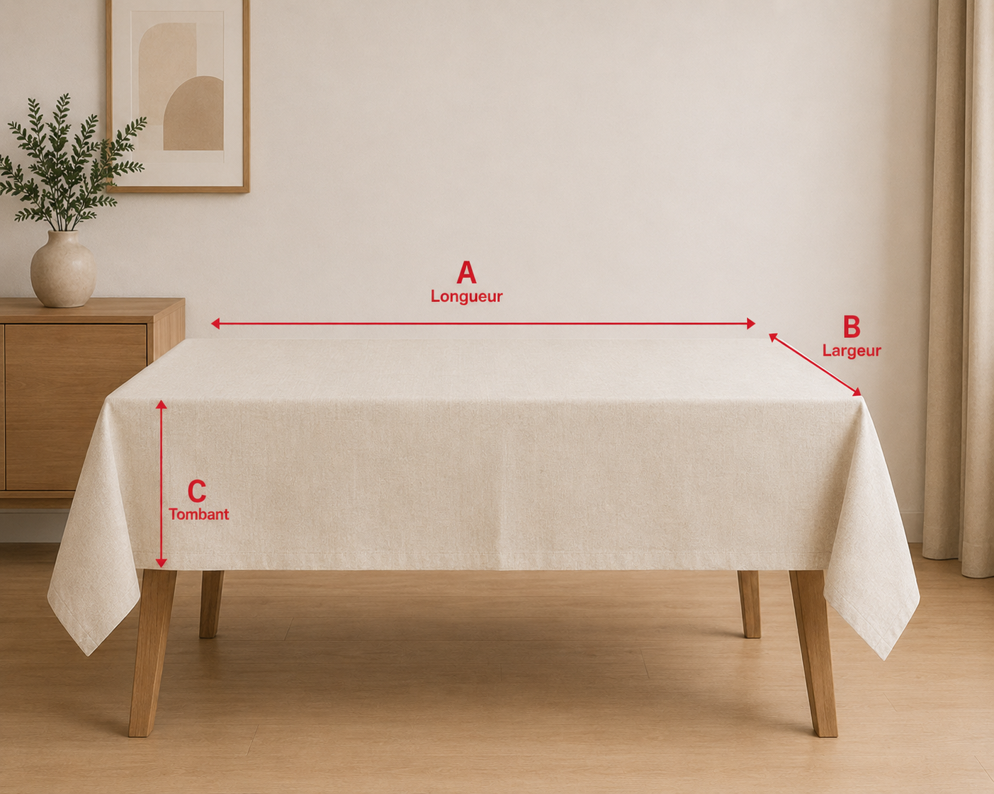 Guide de prise de mesures pour nappe sur-mesure